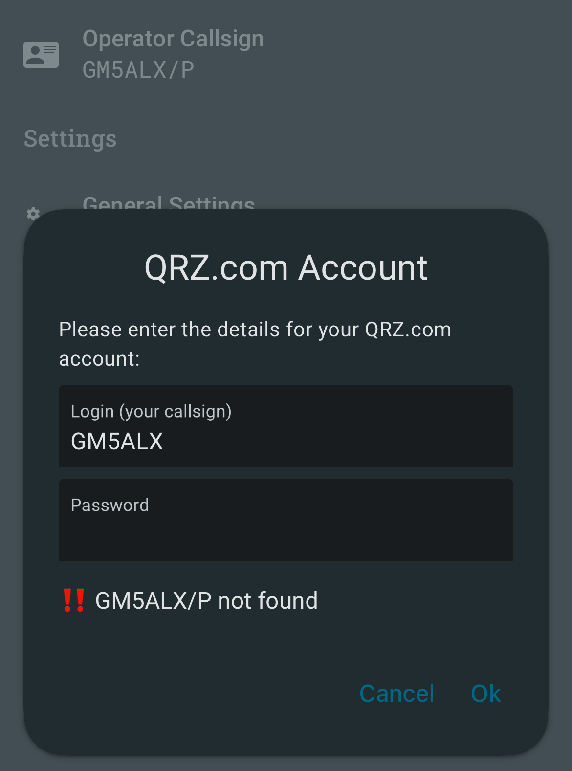 QRZ Login Using Operator Callsign Not QRZ Login PoLo Issues Ideas 